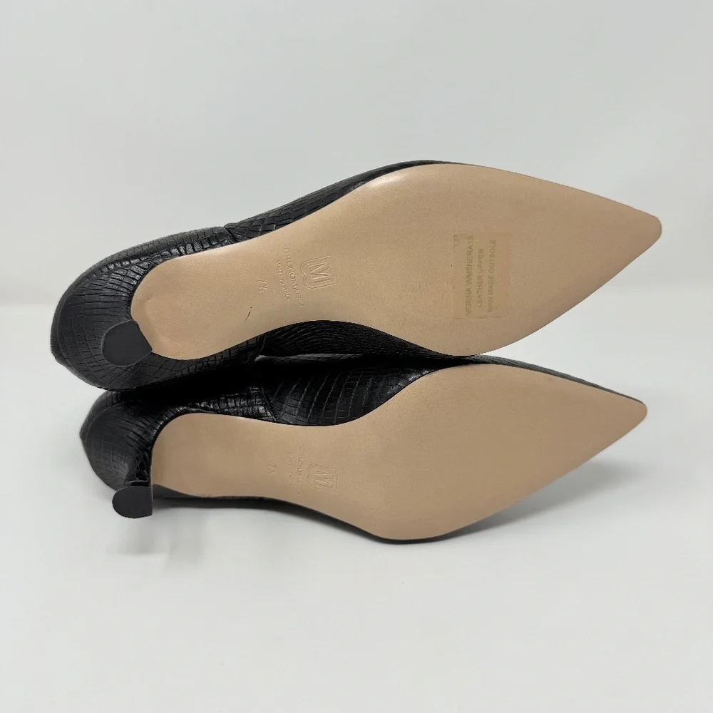 New Bruno Magli Nerina Bootie Black Snake Sz 7.5 - Picture 11 of 13